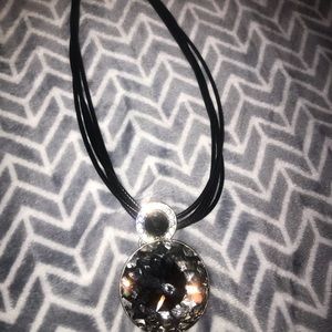 Rope necklace with big costume Diamond